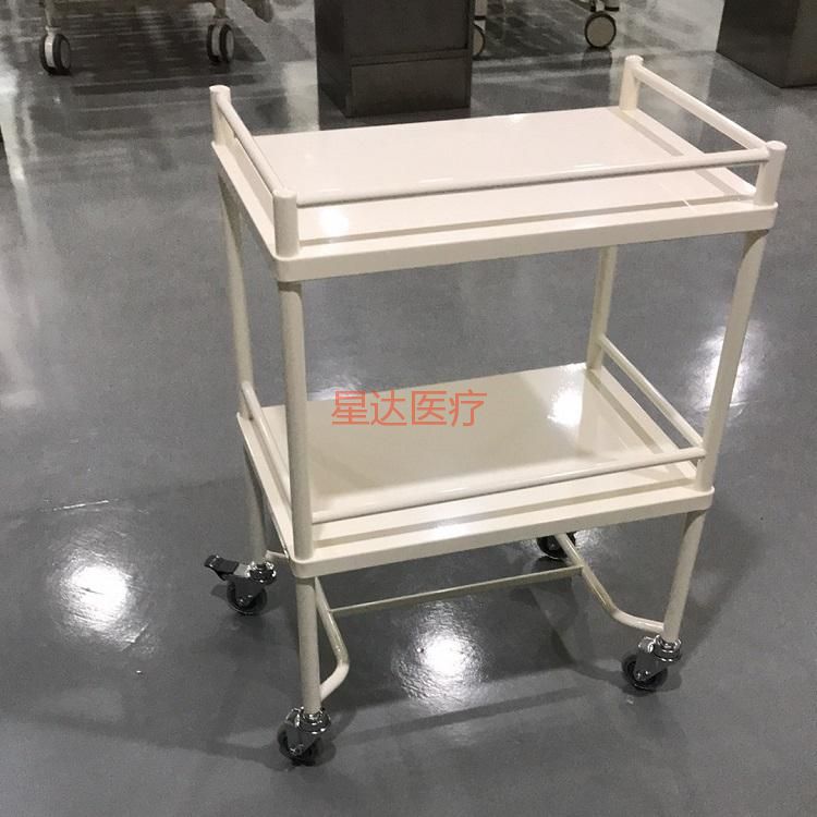 不锈钢彩喷双层器械车